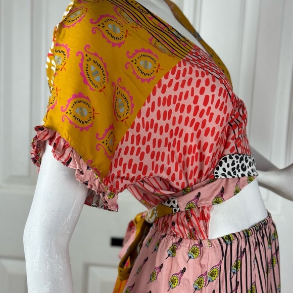 AshA eleven colorful ruffle sleeves jumper Size Medium. D27 - Picture 3 of 17